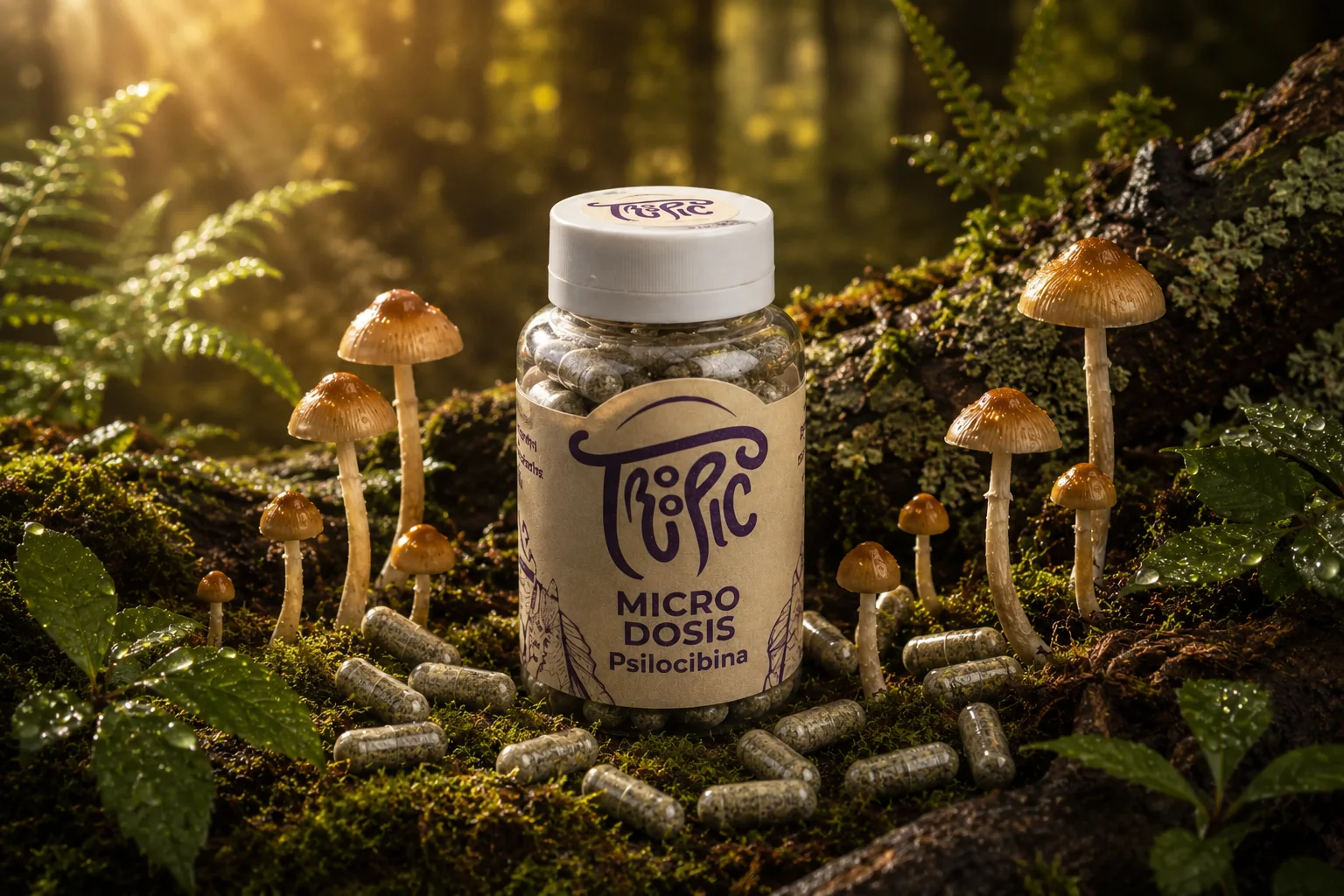 Microdosis de Psilocibina Troopic en el bosque